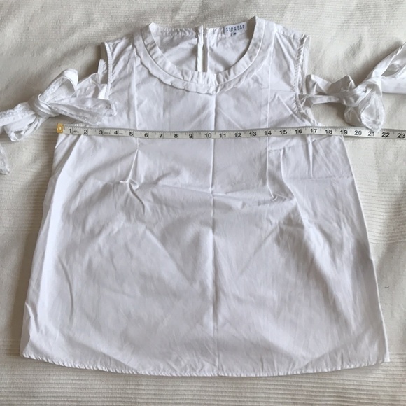 CLAUDIE Pierlot Bella Cotton-Poplin Cold Shoulder Top - Picture 7 of 10
